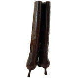 *Marc Fisher Hallie 2 Croc Embossed Leather Pointed Toe Tall Knee High 3" Heel Boots, Size 10