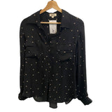 *L'Agence Margaret Sheer Silk Long Sleeve Chest Pocket Button-Up Shirt Top, Size S