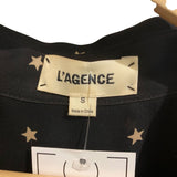 *L'Agence Margaret Sheer Silk Long Sleeve Chest Pocket Button-Up Shirt Top, Size S