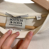 *Scotch & Soda Eyelet Broderie Anglaise Cotton Blend High Crew Pullover Sweatshirt, Size L
