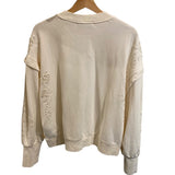 *Scotch & Soda Eyelet Broderie Anglaise Cotton Blend High Crew Pullover Sweatshirt, Size L