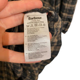 *Barbour Lorelei Cotton Blend Plaid Check 34 Sleeve Split Neck Midi Dress, Size UK 14=US 10