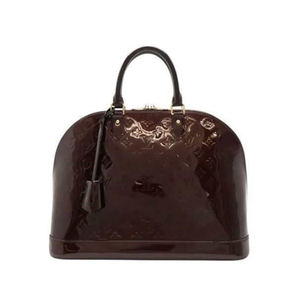 *Louis Vuitton Alma GM Embossed Logo Vernis Leather Tote Handbag