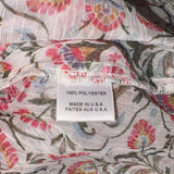 *MISA Amata Chiffon Floral 3/4 Blouson Sleeve Tie Split Neck Ruffle Trim Maxi Dress, Size M