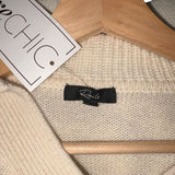 *Rails Athena Wool & Cashmere Stripe Whipstitch V-Neck Collared Pullover Sweater, Size XS