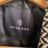 *Anine Bing Fishbone Wool Blend Herringbone Double Breasted Notch Collar Blazer, Size XXS