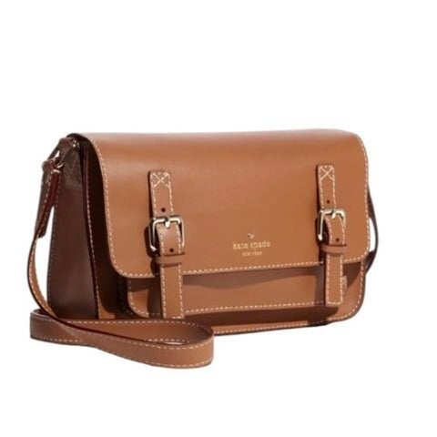 *Kate Spade Essex Scout Leather Double Buckle Front Flap Crossbody Bag