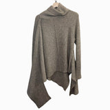 *Brochu Walker The Bree Wool & Cashmere Rib Knit Turtleneck Tie Front Pullover Sweater, Size XS