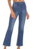 *MOTHER The Sailor Tripper High-Rise Button Panel Kick Flare Cropped Jeans, Size 27 (4)