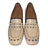 *Tory Burch Studded Leather Classic 55mm Stacked Heel Loafers, Size 8
