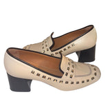 *Tory Burch Studded Leather Classic 55mm Stacked Heel Loafers, Size 8