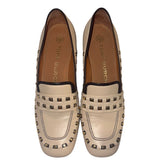 *Tory Burch Studded Leather Classic 55mm Stacked Heel Loafers, Size 8