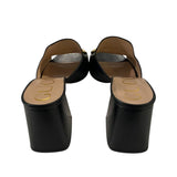 *Gucci Baby Horsebit Leather Extended Vamp Block Heel Slide Sandals, Size 40
