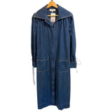*Sea New York Fallon Cotton Denim Lace-Up Long Sleeve Zip-Front Midi Shirt Dress, Size S