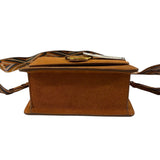 *Sessun Mini Thea Suede Brass Ring Flap Front Guitar Strap Square Bag