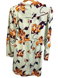 *A.L.C. Jane Stretch Crepe Floral Long Puff Sleeve Draped Wrap Skirt Mini Dress, Size 6