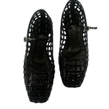 *Aeyde Uma Patent Leather Caged Cut-Out Mary Jane Flats w/Box,Size 38