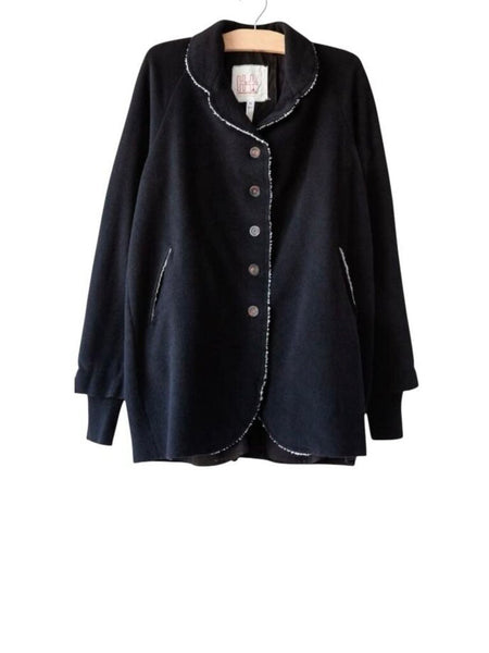 *NWT H+ Hannoh Wessel Virma Cashwool 4-Button Curved Notch Lapel Jacket Coat, Size FR 34=US 2