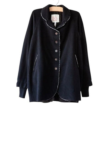 *NWT H+ Hannoh Wessel Virma Cashwool 4-Button Curved Notch Lapel Jacket Coat, Size FR 34=US 2