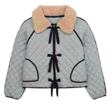 *THE GREAT. The Short Quilted Cotton Floral Reversible Removable Sherpa Collar Jacket, Size TG1=S