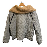 *THE GREAT. The Short Quilted Cotton Floral Reversible Removable Sherpa Collar Jacket, Size TG1=S