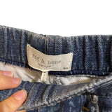 *Rag & Bone Miramar Trompe L'oeil Elastic Waist High-Rise Elastic Hem Sweatpants Joggers Jeans, Size M