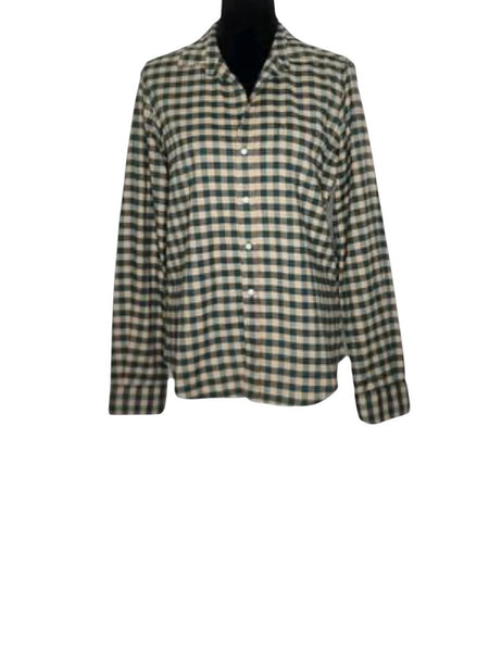 *Frank & Eileen Barry Cotton Flannel Plaid Check Long Sleeve Collared Button-Up Shirt, Size L