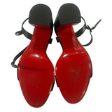 *Christian Louboutin Miss Jane 85 Leather Slingback Block Heel Sandals w/Box, Size 40