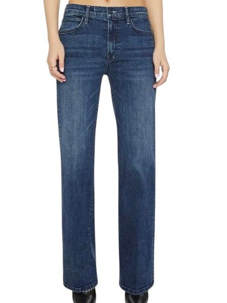 ^NWT MOTHER LIL' Kick It High Rise Straight Leg Full-Length Jeans, Size 26 (2)