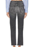 ^NWT Mother The Tomcat Ankle Fray High-Rise Straight Leg Raw Hem Cropped Jeans, Size 26 (2)