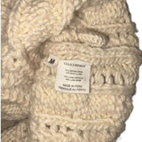 *Ulla Johnson Lilo Wool & Llama Chunky Popcorn Pom Pom Cable Knit V-Neck Cardigan Sweater, Size M