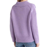 *A.L.C. Landon Solid Wool Collared V-Neck Oversized Pullover Sweater, Size S