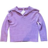 *A.L.C. Landon Solid Wool Collared V-Neck Oversized Pullover Sweater, Size S