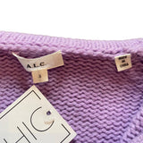 *A.L.C. Landon Solid Wool Collared V-Neck Oversized Pullover Sweater, Size S