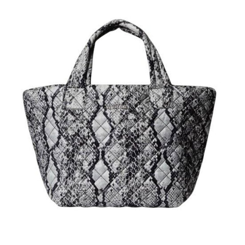 *MZ Wallace Small Metro Quilted Nylon Snake Dual Handle Tote Bag