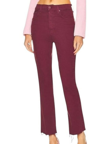 *Mother The Tripper Ankle Fray High-Rise Kick Flare Raw Hem Cropped Jeans, Size 27 (4)