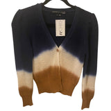 *Veronica Beard Parula Cotton Dip-Dye V-Neck Button Front Cardigan Sweater, Size XS