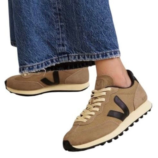 *Veja Rio Branco Ripstop Suede & Canvas Lace-Up Low-Top Retro Sneakers, Size 7