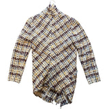 *Isabel Marant Wool Tweed Asymmetric One-Button Fringe Trim Wrap Blazer Jacket, Size FR 36=US 4