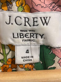 *J. Crew + Liberty Cotton Mini Floral Walk Short Sleeve V-Neck Faux Wrap Midi Dress, Size 4