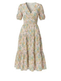 *J. Crew + Liberty Cotton Mini Floral Walk Short Sleeve V-Neck Faux Wrap Midi Dress, Size 4