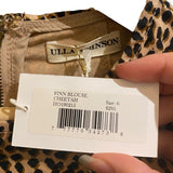 *NWT Ulla Johnson Finn Leopard Cheetah Long Puff Sleeve Crew Neck Top, Size 6