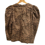 *NWT Ulla Johnson Finn Leopard Cheetah Long Puff Sleeve Crew Neck Top, Size 6