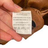 *Vince Leather Whipstitch Inset Trim Collarless Zip Front Jacket, Size M