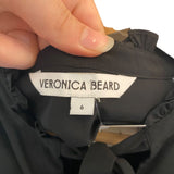 *Veronica Beard Louama Silk Crepe de Chine Long Sleeve Tie-Neck Ruffle Trim Blouse Top, Size 6