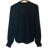 *Veronica Beard Louama Silk Crepe de Chine Long Sleeve Tie-Neck Ruffle Trim Blouse Top, Size 6