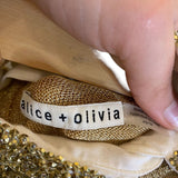 *Alice + Olivia Dia Metallic Contrast Removable Beaded Collar Pullover Sweater, Size XS