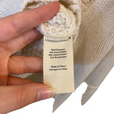 *LoveShackFancy Leni Cotton Wool Embroidered Cable Knit Crew Neck Pullover Sweater, Size XS