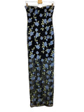 *Rotate Embroidered Flower Mesh Strapless Tube Maxi Dress, Size 4