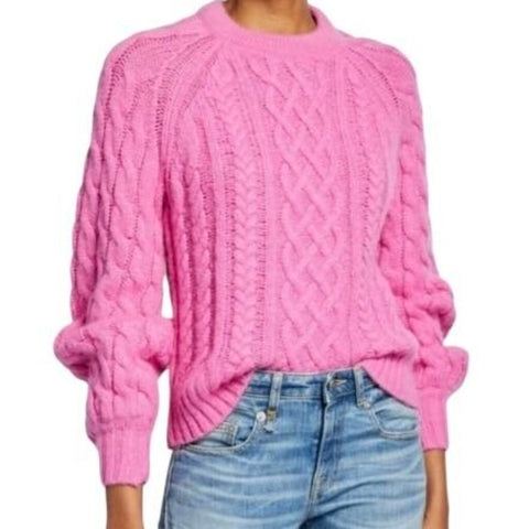 *A.L.C. Mick Alpaca Wool Blend Cable Knit Crew Neck Pullover Sweater, Size M